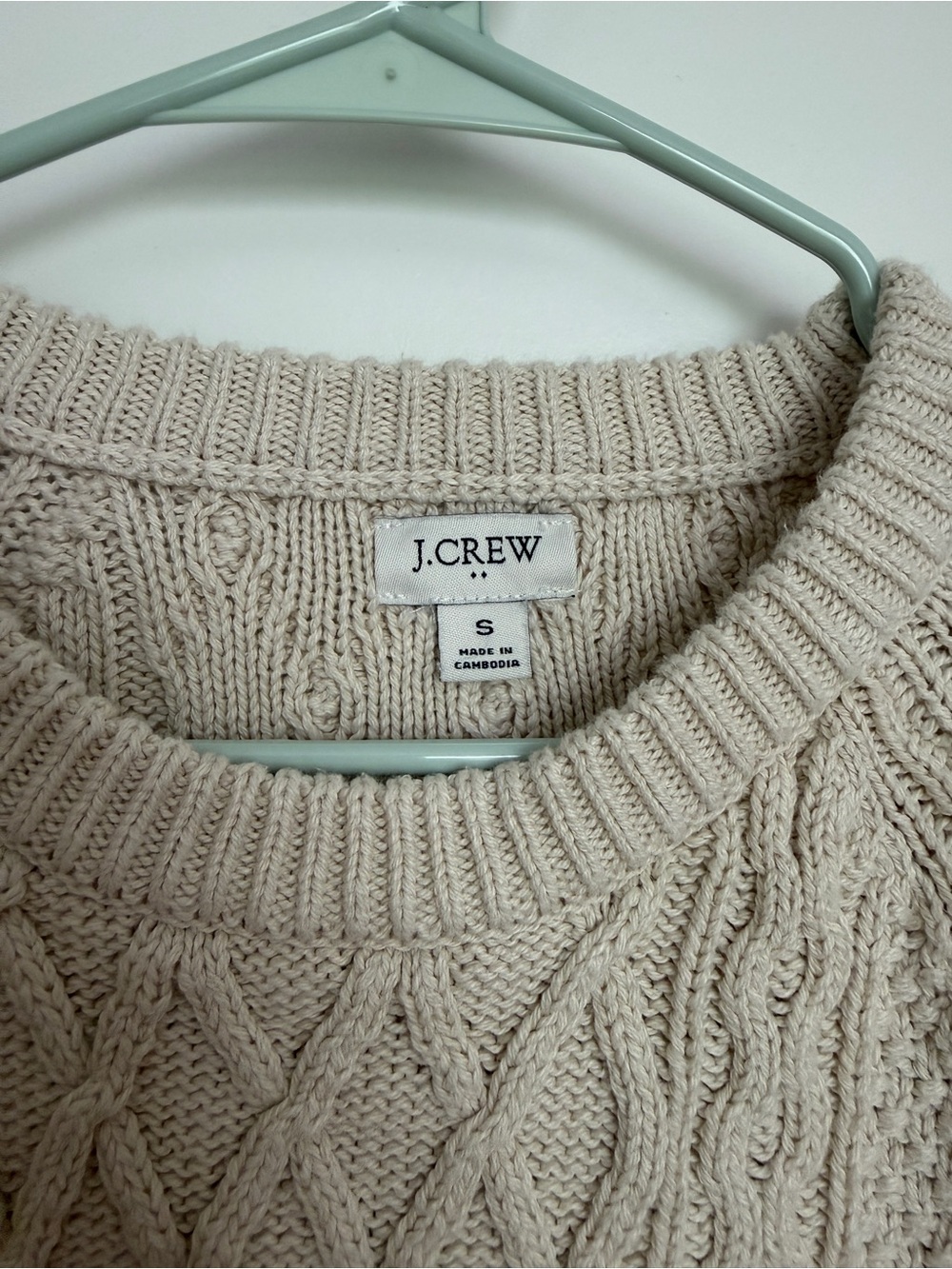 J. Crew Cream Cable-Knit Crewneck Sweater - Picture 2 of 2